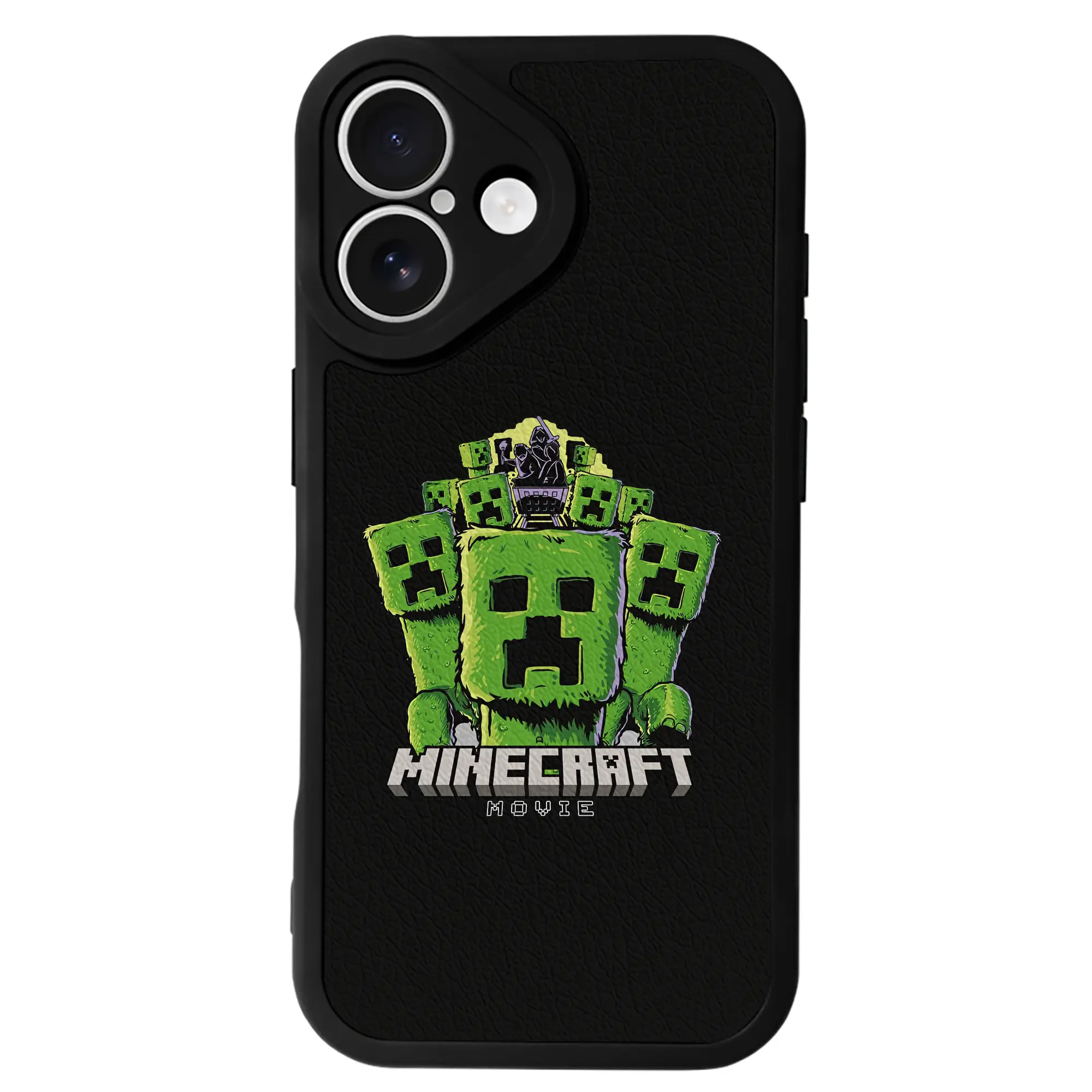 マイクラ グッズ  マイクラ - IPhone 16シリーズ対応 ・ シリコンスマホケース ・ レザー調 ・ 高精度フィット ・ 耐衝撃 ・ ワイヤレス充電対応 ・ 精密カット